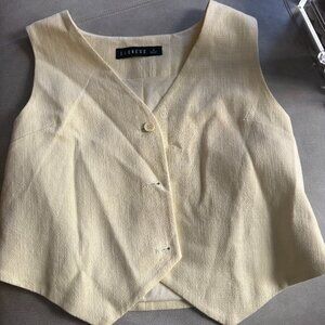 butter yellow lioness cropped vest